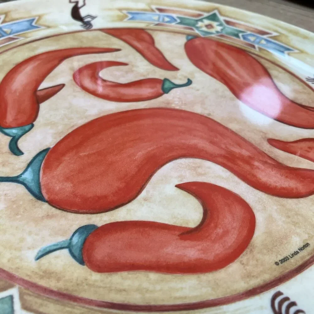 VTG Precidio Linda Norton 2003 Southwestern Chile Kokopelli Melamine Plates (13)